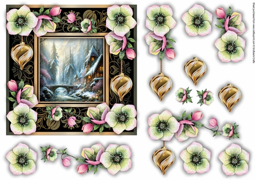 Christmas Roses Topper 1