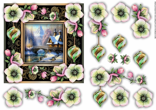 Christmas Roses Topper 3