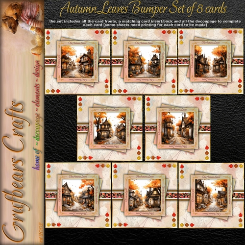 Autumn Leaves Bumper Set of 8 cards