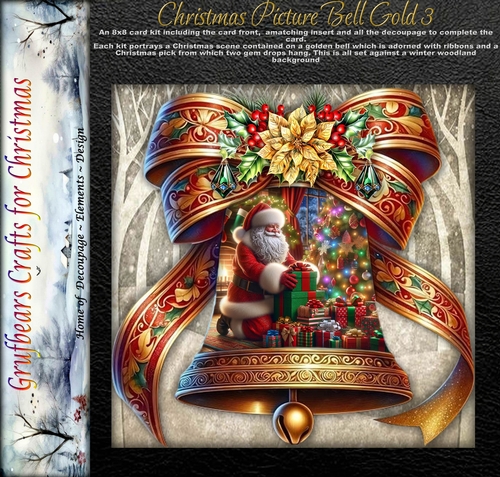 Christmas Picture Bell Gold 3