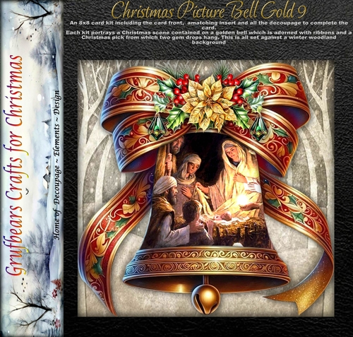 Christmas Picture Bell Gold 9