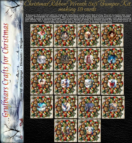 Christmas Ribbon Wreath Bumper Kit 5x5 inch