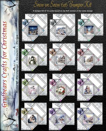 Snow on Snow bumper kit of 12 individual 6x6 inch cards