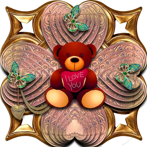 Teddy Love Heart Stacker 