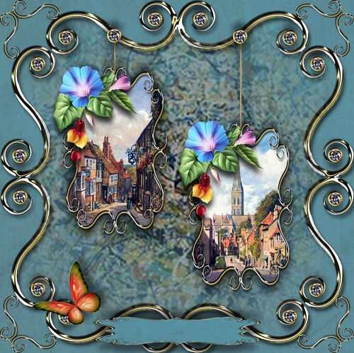 Suspended Panels Morning Glories