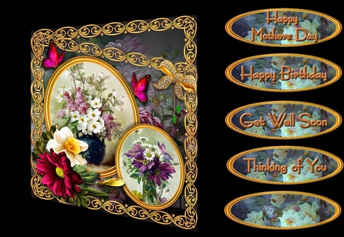 Floral Panels 1 - Mixed Flowers