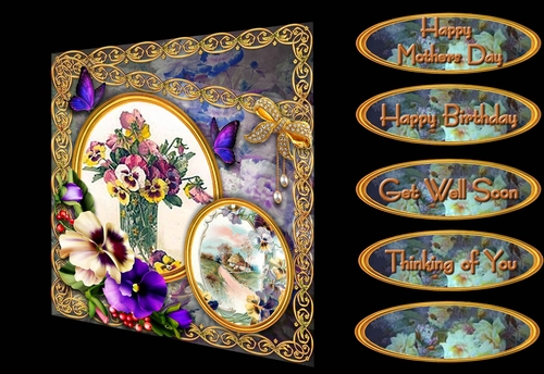 Floral Panels 1 - Mixed Pansies