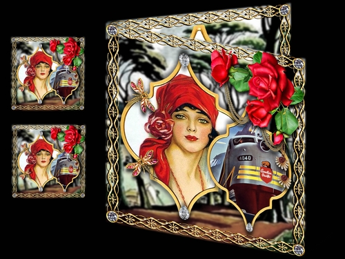 Travelling Lady 1 - roses