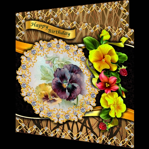 Bejewelled Blooms - Pansy