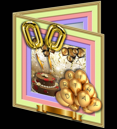 Any Age Balloon Birthday Card A