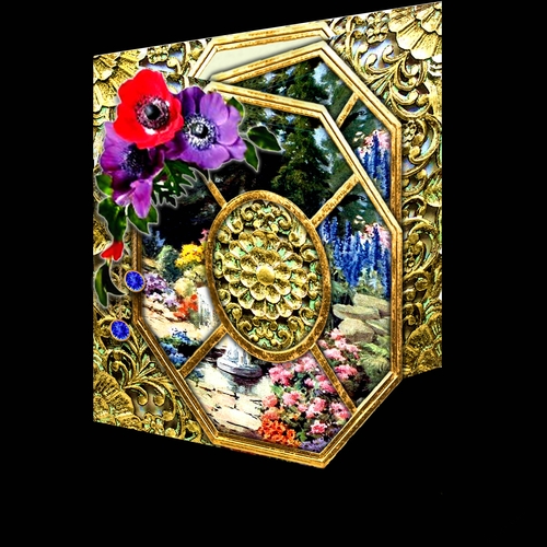 Window faux aperture gate fold card 2