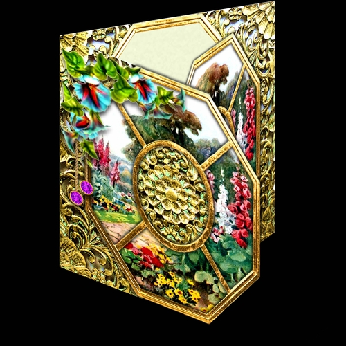 Window faux aperture gate fold card 3
