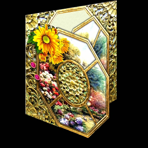Window faux aperture gate fold card 4