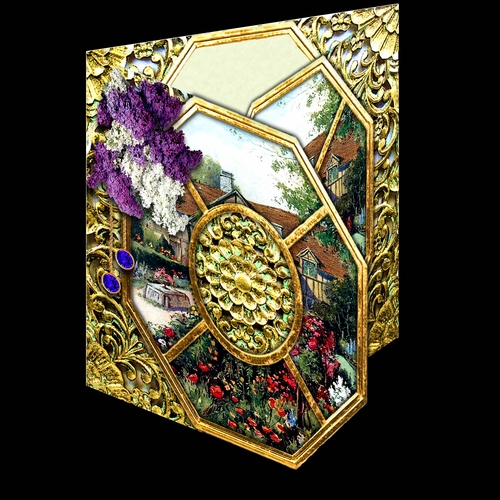 Window faux aperture gate fold card 6