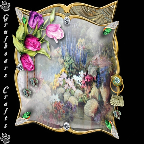Trinket Box - pink tulips