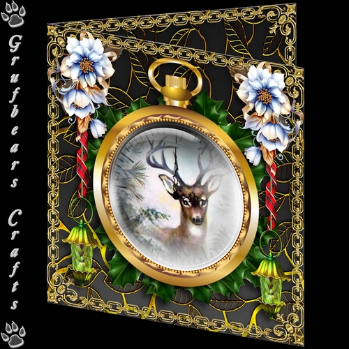 Christmas Time Fob Watch - Christmas Rose