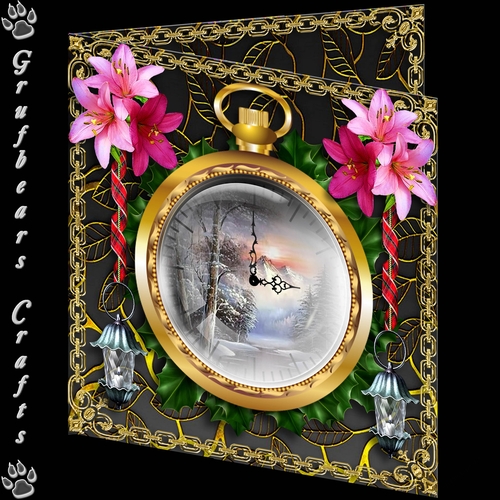 Christmas Time Fob Watch - Lillies