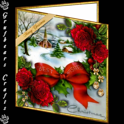 Christmas Roses - Best Wishes Red