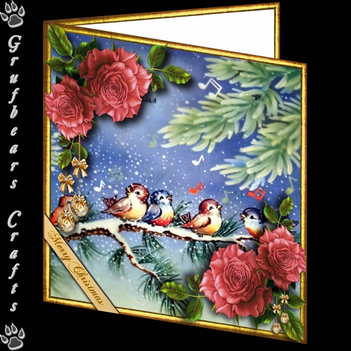 Christmas Roses - Robins