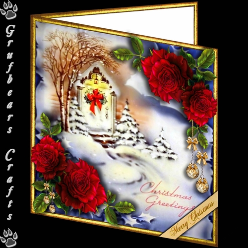 Christmas Roses - Christmas Greetings red