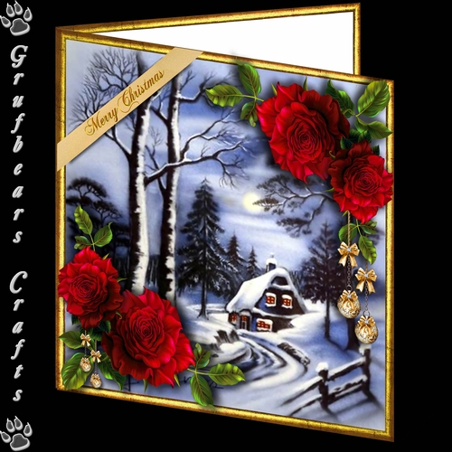 Christmas Roses - Winter Moonlight red