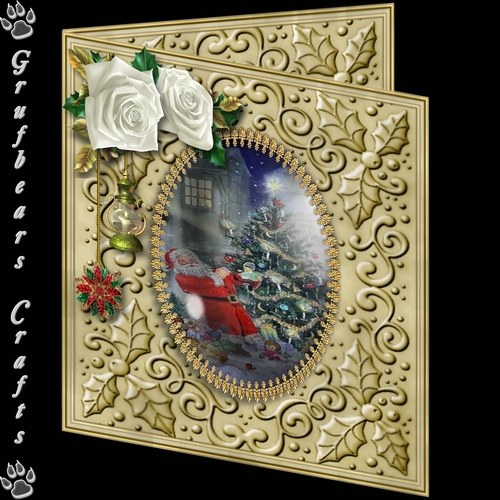 Embossed Holly - Father Christmas