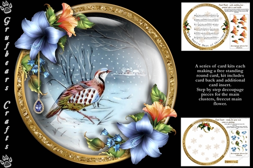 12 Days of Christmas Plate Cards - Partridge