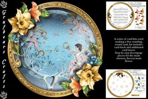 12 Days of Christmas Plate Cards - Gold Rings