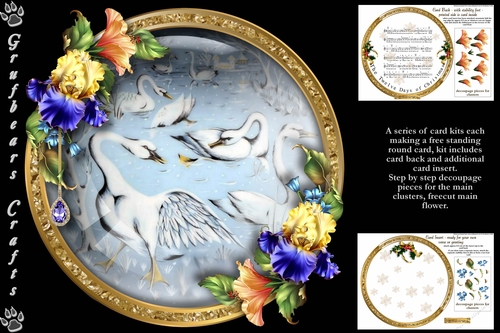 12 Days of Christmas Plate Cards - Swans
