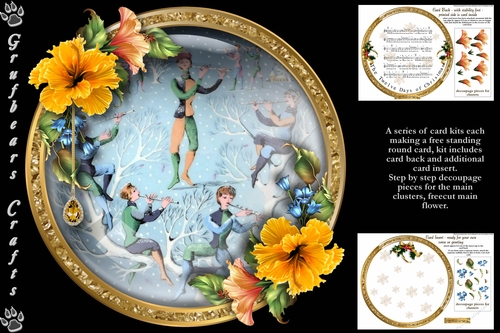 12 Days of Christmas Plate Cards - Pipers