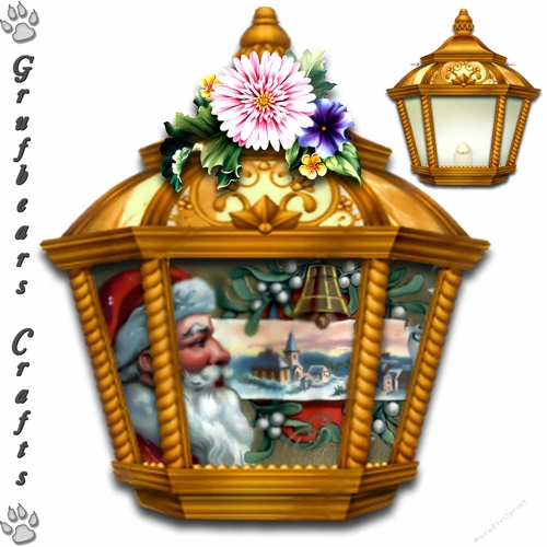 Lantern Card - Santa