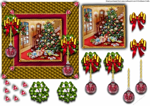 Gold Quilted Card - Christmas Tree