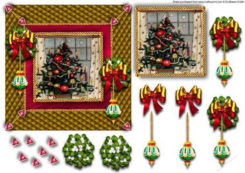 Gold Quilted Card - In the Window
