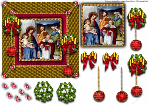Gold Quilted Card - Nativity
