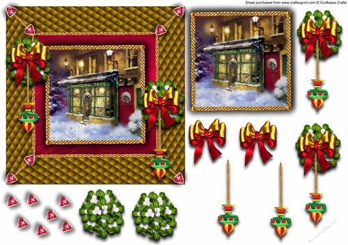 Gold Quilted Card - Toy Shop