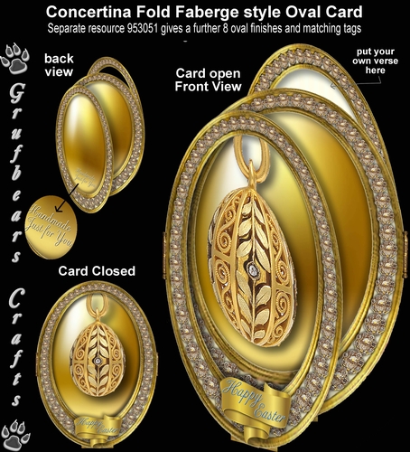 Concertina Fold Oval Card - Drop Egg