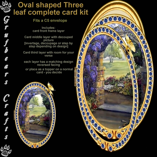 Oval Three Leafed Card - Wisteria Arch