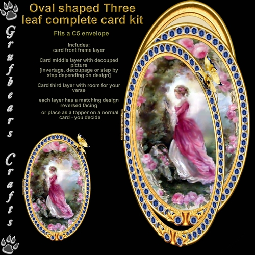 Oval Three Leafed Card - Limoge 1