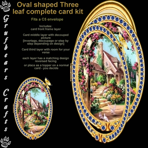 Oval Three Leafed Card - Country Retreat