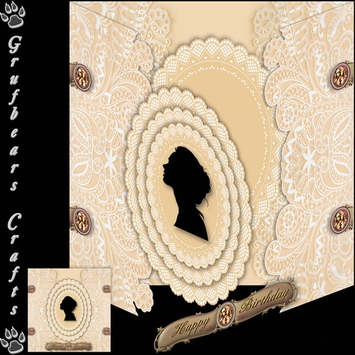 Silhouette Greetings - Cameo Oval Lady