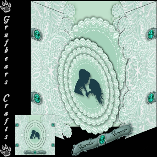 Silhouette Greetings - Cameo Oval Couple 1