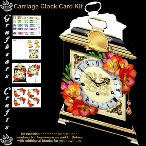 Carriage Clock Card - Freesia
