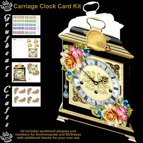 Carriage Clock Card - Mixed Corsage