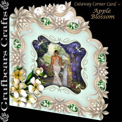 Cutaway Corner Card - Apple Blossom