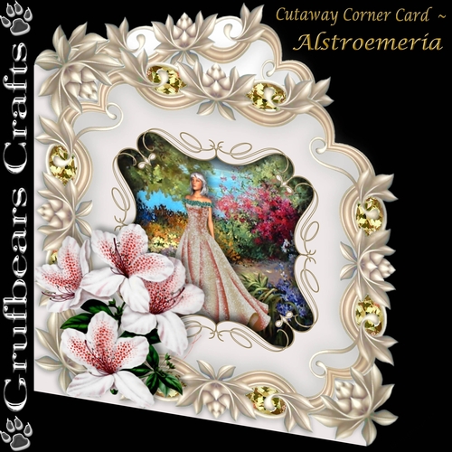 Cutaway Corner Card - Alstroemeria
