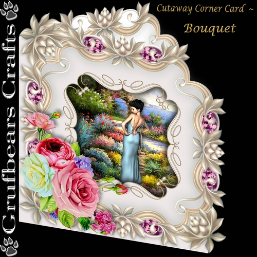 Cutaway Corner Card - Bouquet