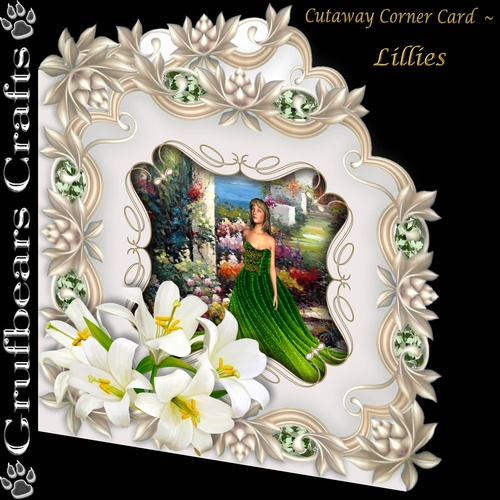 Cutaway Corner Card - Lillies