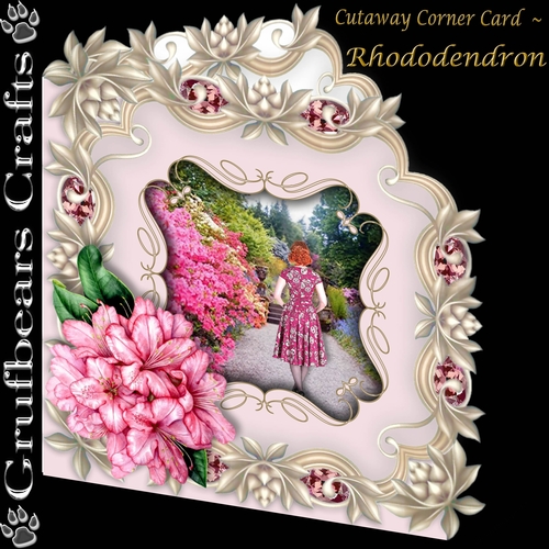 Cutaway Corner Card - Rhododendron