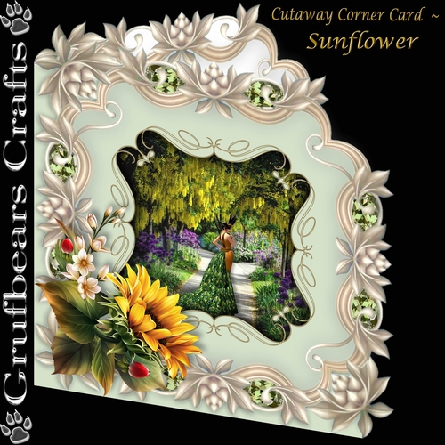 Cutaway Corner Card - Sunflower