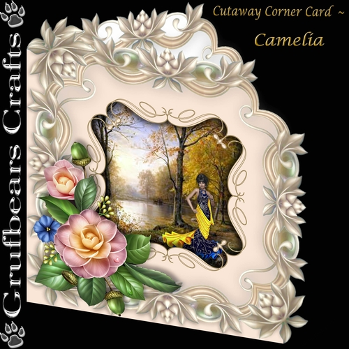 Cutaway Corner Card - Camelia